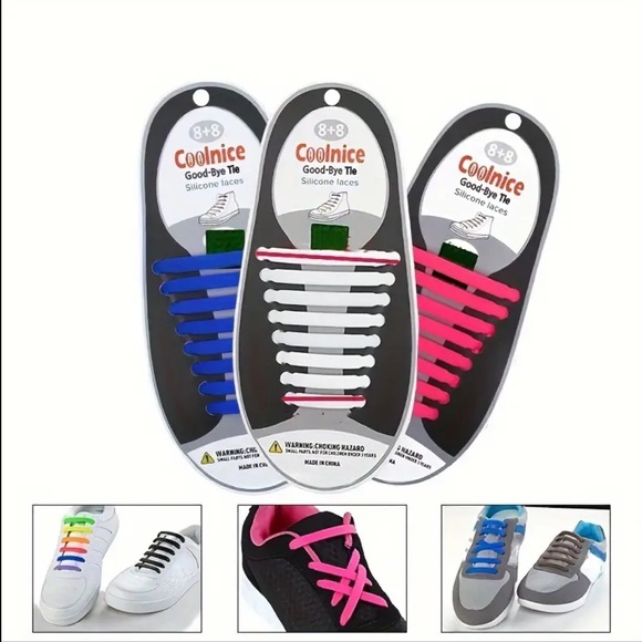 3️⃣3/25 Elastic Lazy Silicone Shoelaces (Black) (16pcs/set) - Picture 3 of 9